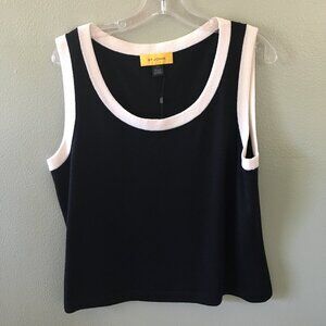 NEW st john black with ivory trim shell tank top